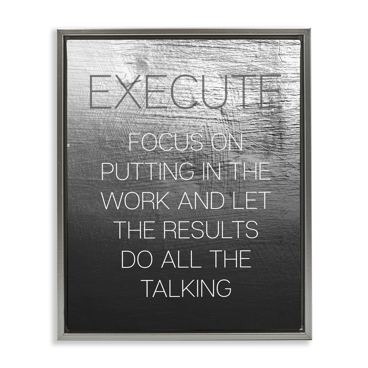 Stupell Industries Execute Motivational Definition Floater Framed Canvas Wall Art Design by Daphne Polselli